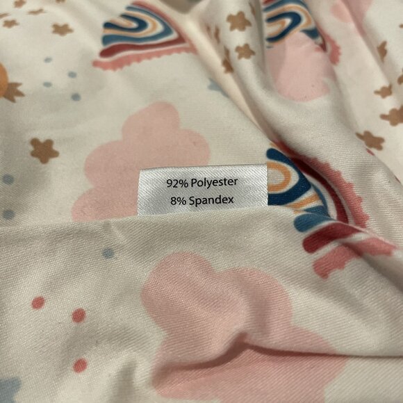 AlvaBaby Stretchy Nursing Pillow Cover, Rainbow Cloud Moon and Stars Design - Picture 4 of 5